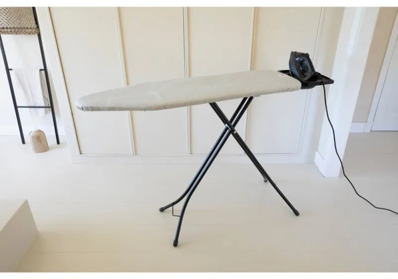 Masă de călcat Brabantia B 1008893, 124x38 cm, 7 poziții de reglare, Suport mare pentru fier, Gri deschis