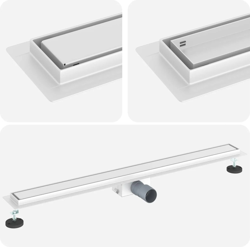 vidaXL 2 în 1 Drenaj pentru duș Argintiu 90 cm Oțel inoxidabil 304