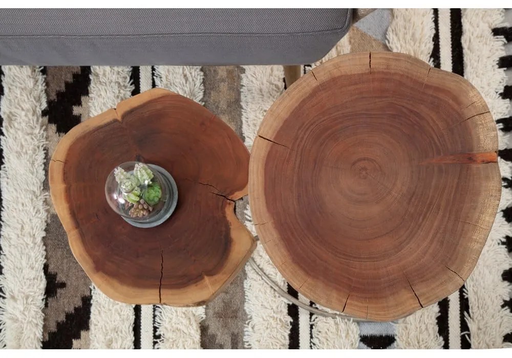 Măsuță auxiliară cu blat din lemn de acacia 46x48 cm Nandri – Premier Housewares