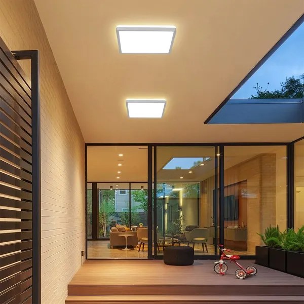 Brilagi - Plafonieră LED pentru baie ULTRA SLIM, 24 W, 230 V, 42x42 cm, argintie, IP54