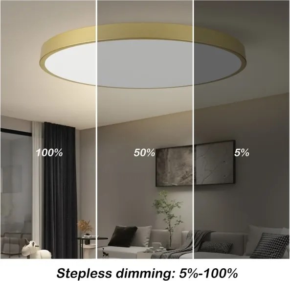 Immax NEO 07312L-LED Plafonieră LED dimabilă SEMPLICI 128W/230V Ø100 cm Wi-Fi Tuya auriu + telecomandă