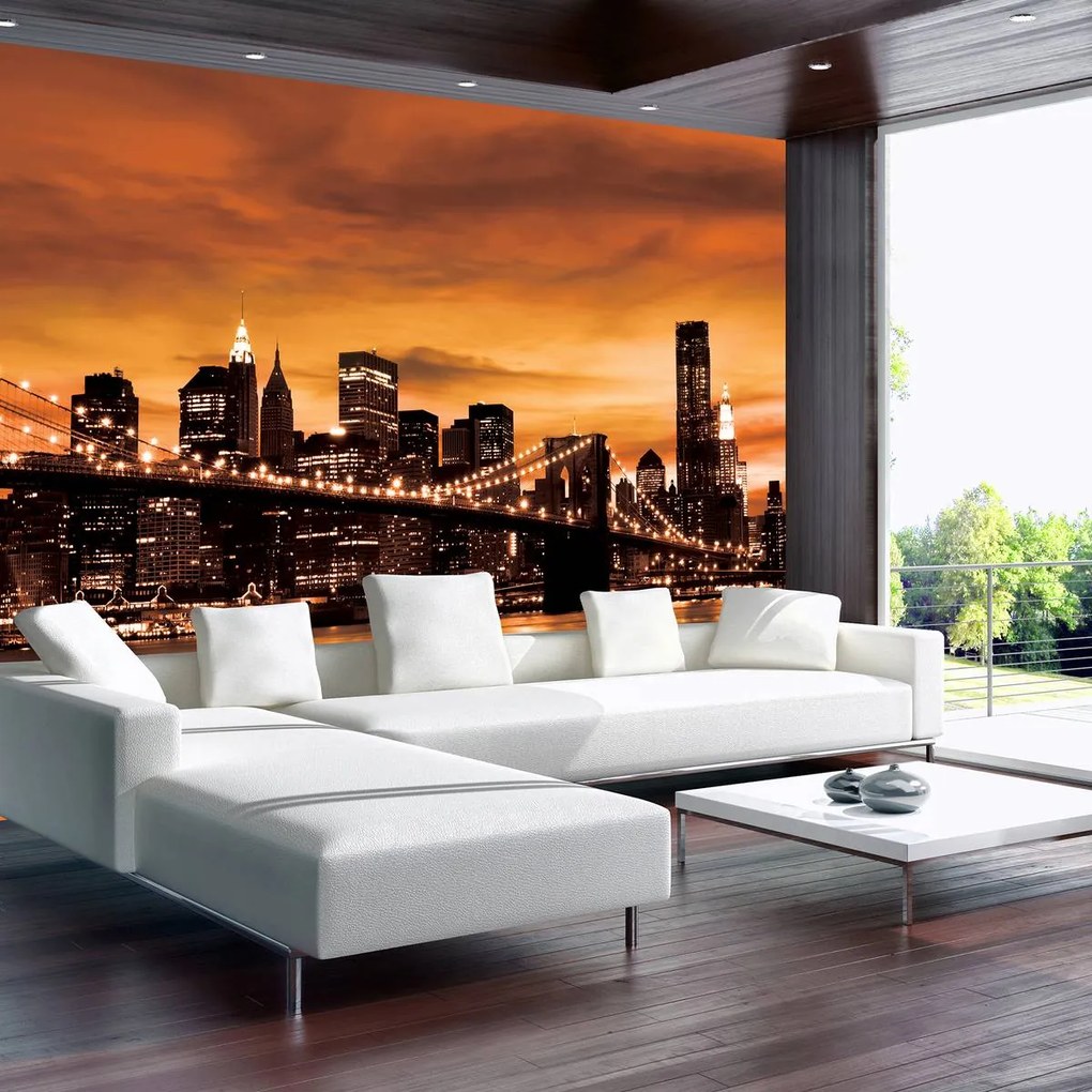 Fototapet - New York și Brooklin Bridge City (152,5x104 cm)
