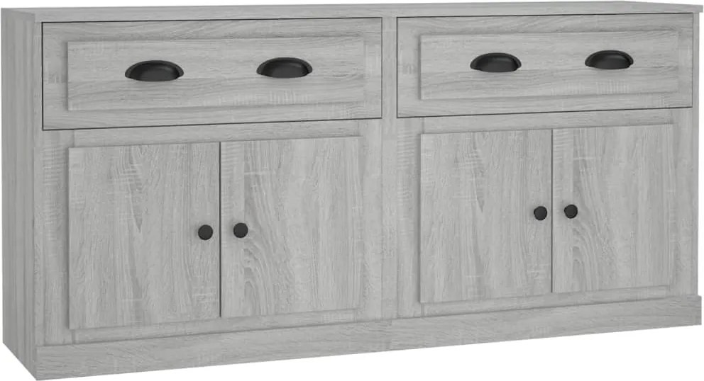 vidaXL Servante, 2 buc., sonoma gri, lemn prelucrat