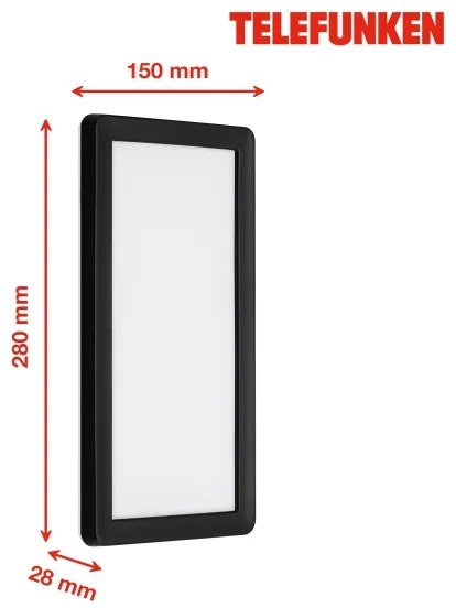 Aplică LED de exterior Telefunken 313605TF LED/16W/230V IP44 negru