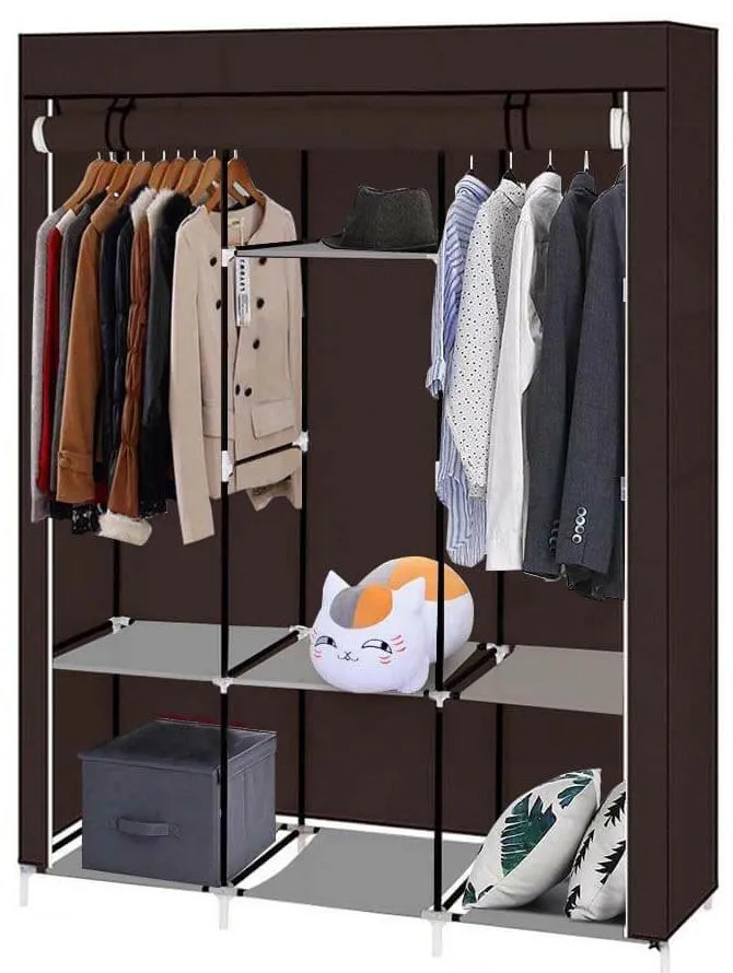 Sifonier mobil, dimensiuni 130x45x170 cm-maro