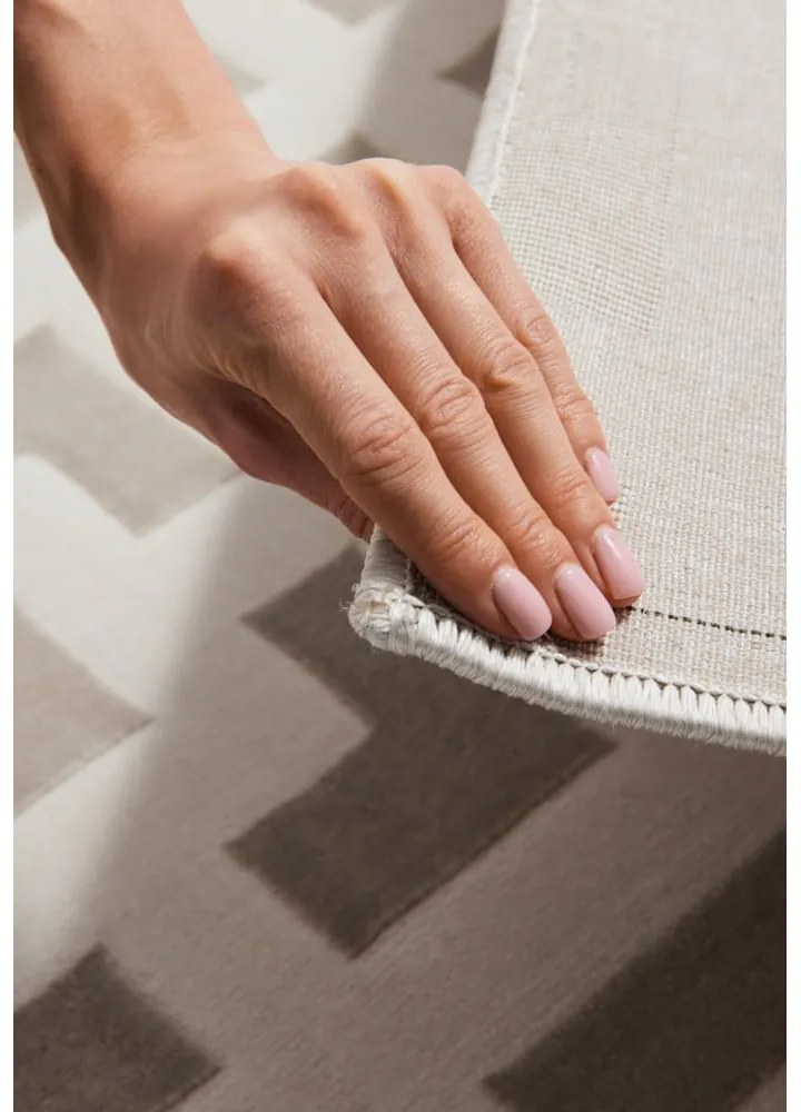 Covor tip traversă gri/crem 80x240 cm Perles Onyx – Elle Decoration