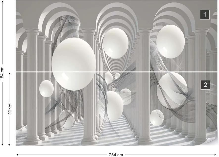 GLIX Fototapet - 3D Columns Optical Illusion Vliesová tapeta  - 254x184 cm