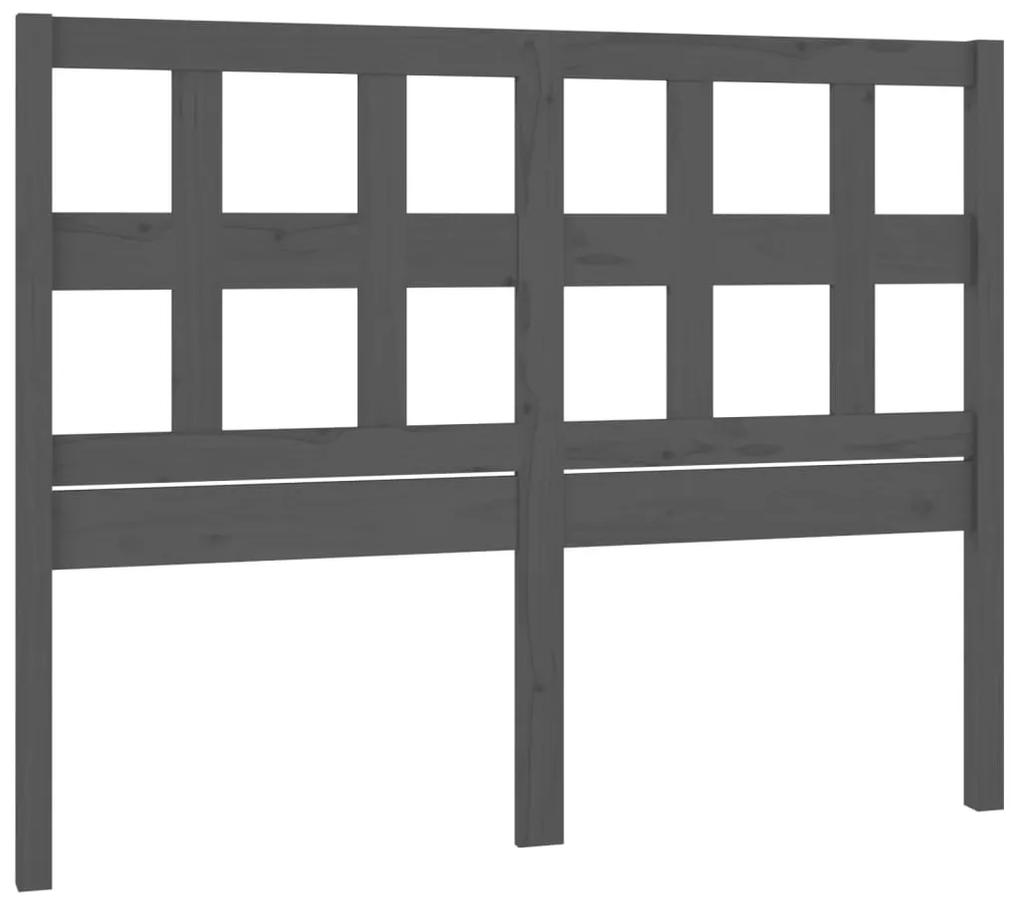 Tablie de pat, gri, 145,5x4x100 cm, lemn masiv de pin Gri, 145.5 x 4 x 100 cm, 1