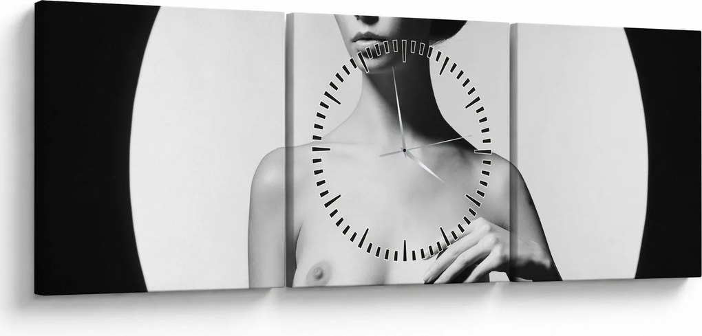 Tablou - Nud feminin (cu ceas) (90x30 cm)