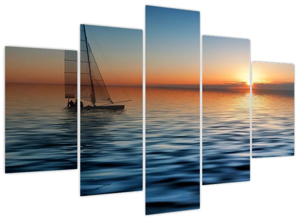 Tablou - Bărci cu vele pe mare (150x105 cm)