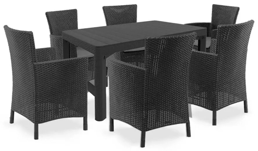 Set de mobilier de grădină Liowa 6+1 în culoarea grafit