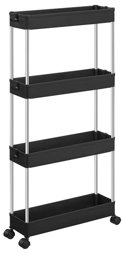 Raft ingust pe roti MOBIX cu 4 cosuri, negru
