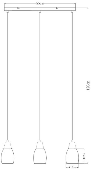 Lustră pe cablu REID 3xE27/15W/230V Globo 15705-3H