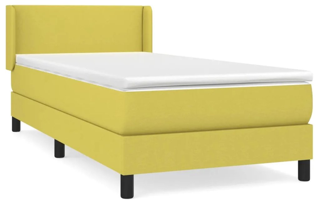 3129512 vidaXL Pat box spring cu saltea, verde, 80x200 cm, textil