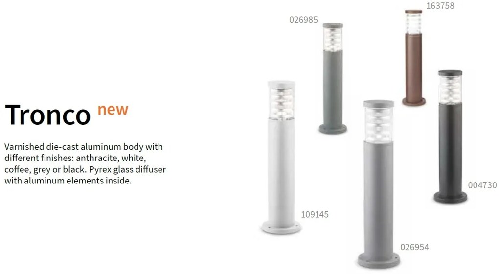 Stalp exterior IP54 TRONCO PT1 H40 GRIGIO 248288 IDL