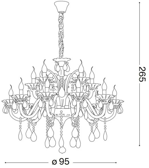 Lustră de cristal pe cablu Ideal Lux COLOSSAL 15×E14/40W/230V