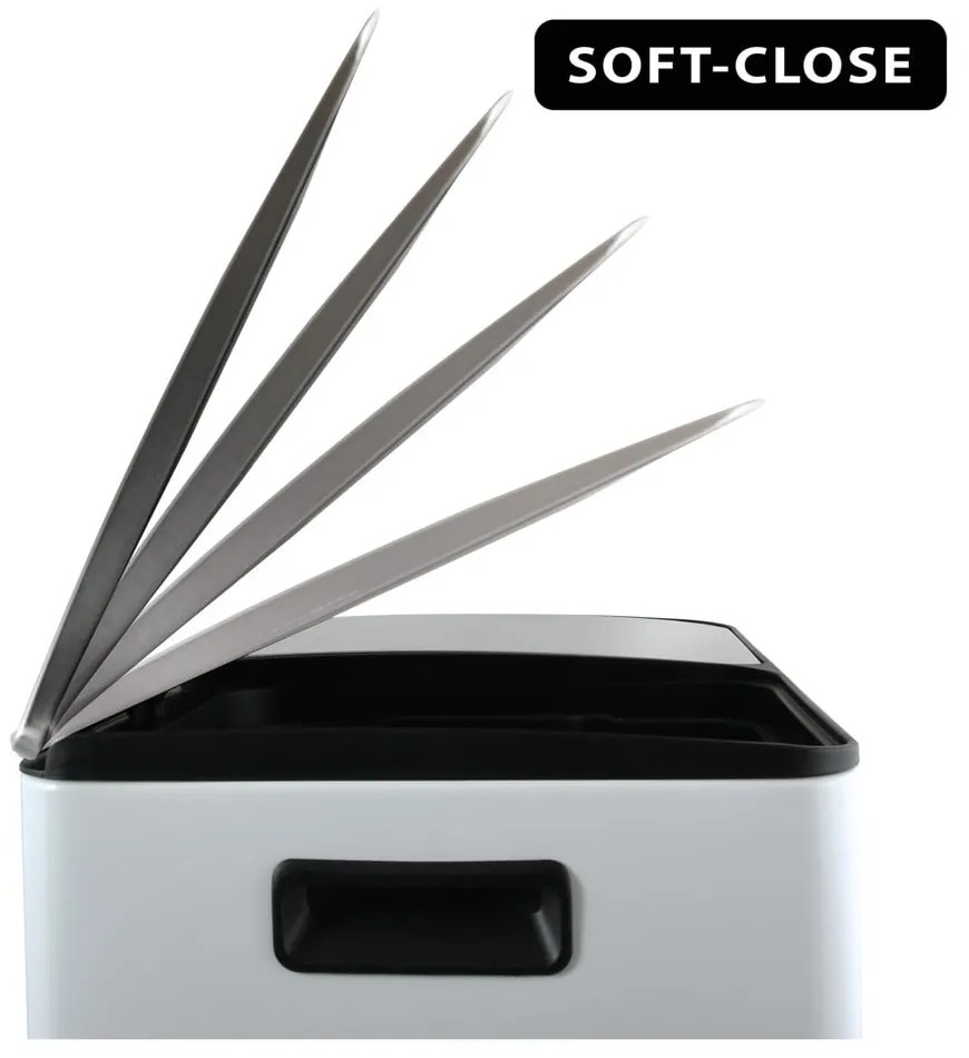 Coș de gunoi alb mat pentru reciclare/cu pedală 2x20 l din oțel Aliya – Spirella