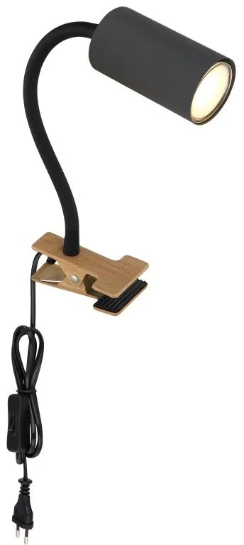 Aplica de perete cu spot directionabil design modern Robby negru
