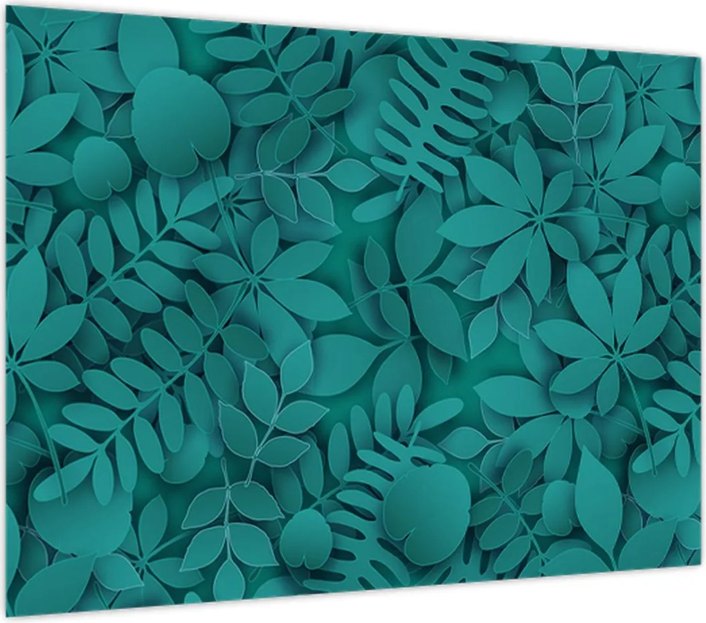 Tablou pe sticlă - Frunze (70x50 cm)