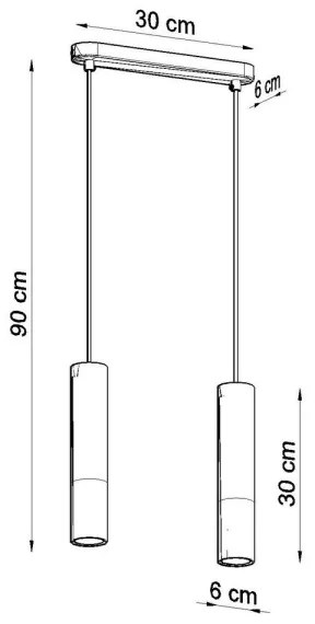 Sollux SL.0651 - Lustr BORGIO 2xGU10/40W/230V beton/metal negru