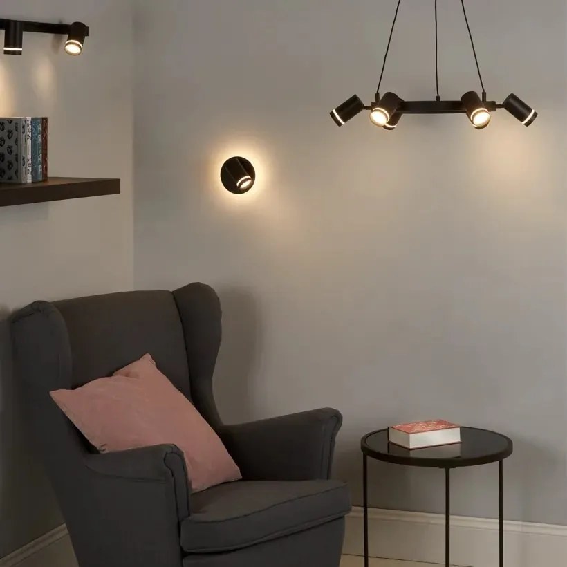 Lustra LED suspendata cu 6 spoturi directionabile, Laser alb