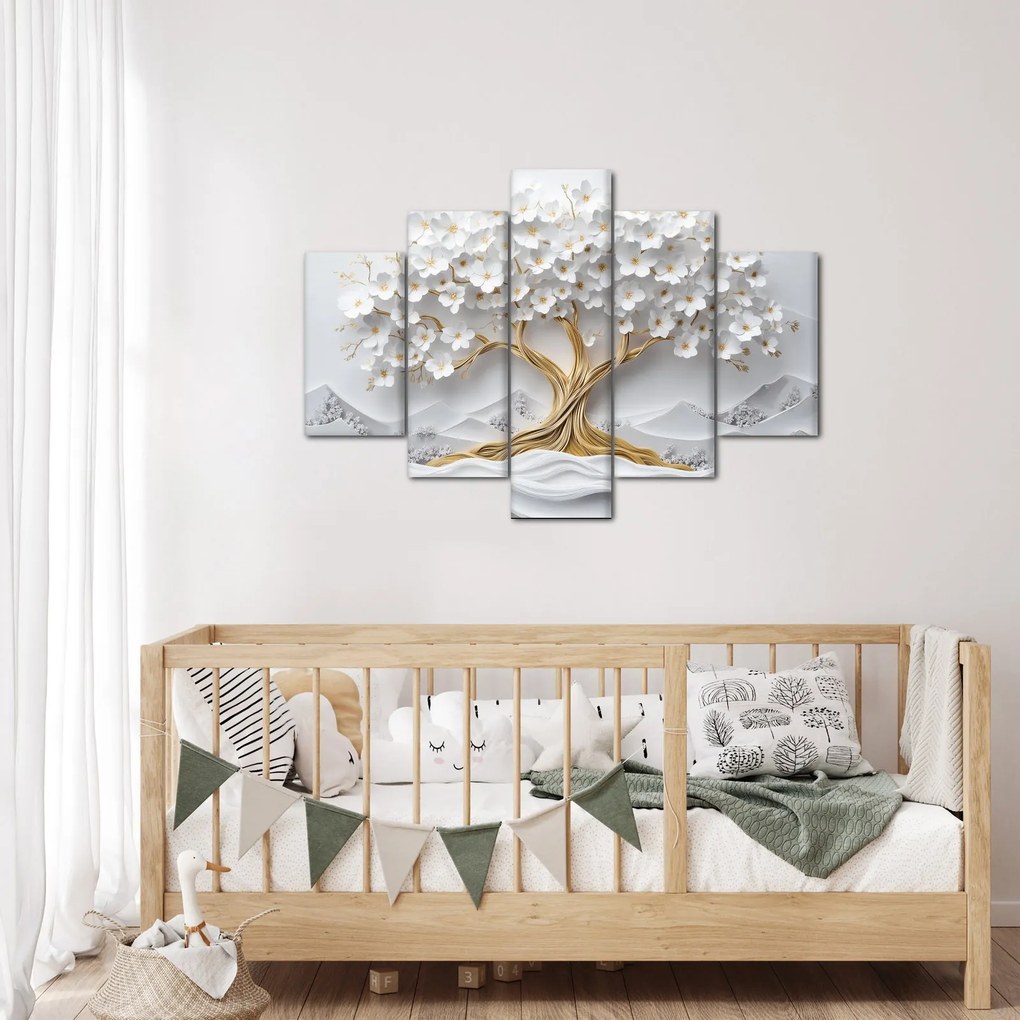 Tablou – Arborele vieții 3D plin de flori (150x105 cm)