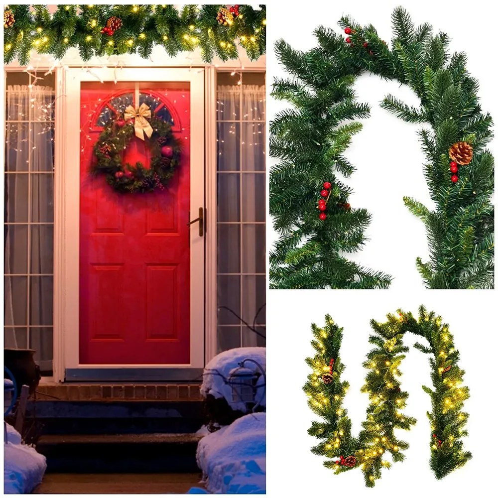 Ghirlandă de Crăciun cu 100 de lumini LED calde, 2,7 m