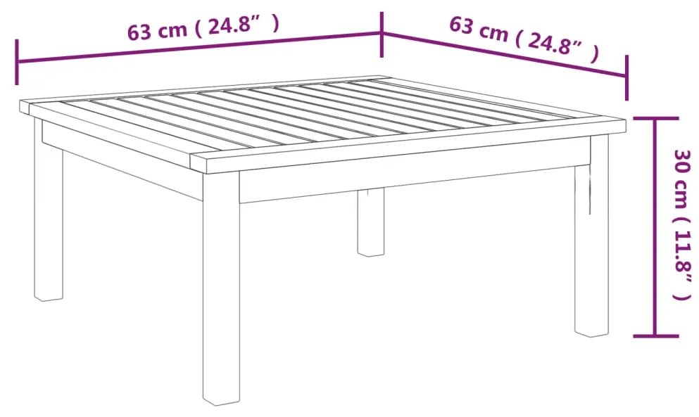 Masa de gradina, 63x63x30 cm, lemn masiv de acacia 1, masuta de cafea