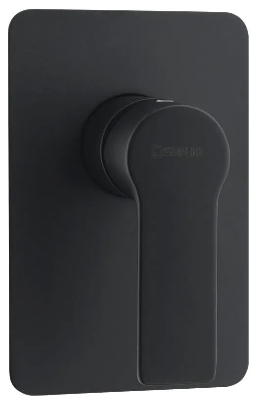 Baterie negru-mat pentru duș încastrată (1 ieșire) Pax – Sapho