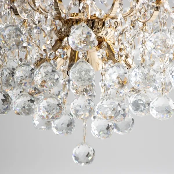 Lustră de cristal aplicată Brilagi CRYSTAL 6xE14/60W/230V auriu