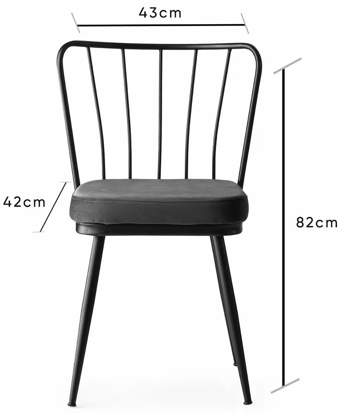 Set de scaune de sufragerie Yildiz Black, 2 buc.