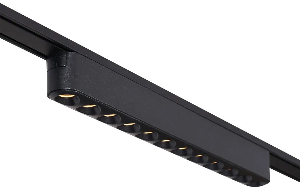 Sistem de iluminat pe șine cu 8 spoturi și 4 plafoniere negre monofazate - Magnetic Gert Puntua