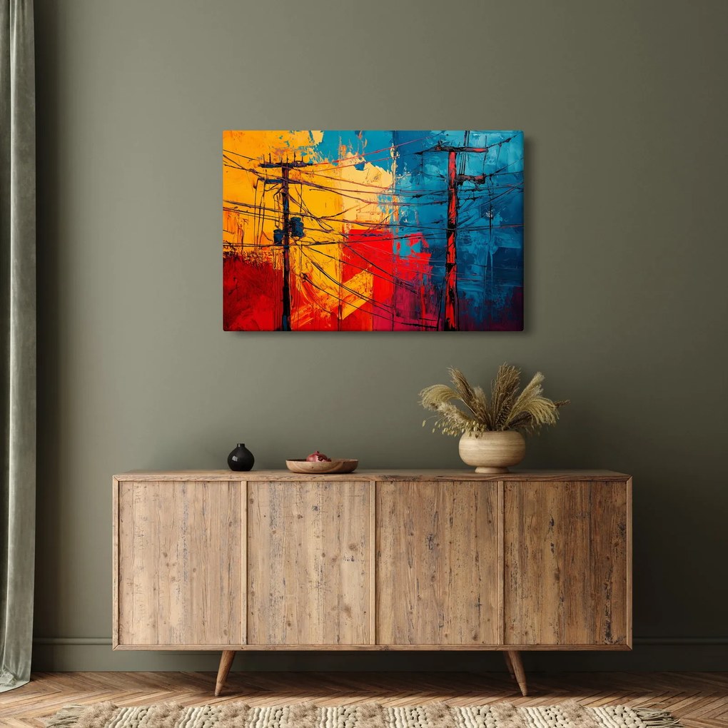 Tablou - Linii electrice abstracte (90x60 cm)