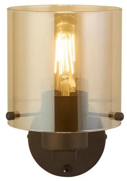 Searchlight SWEDEN 88912-1MO - Aplică de perete 1xE27/60W/230V maro/fumuriu