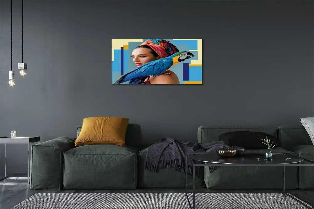 Tablouri canvas Macaw pe umăr