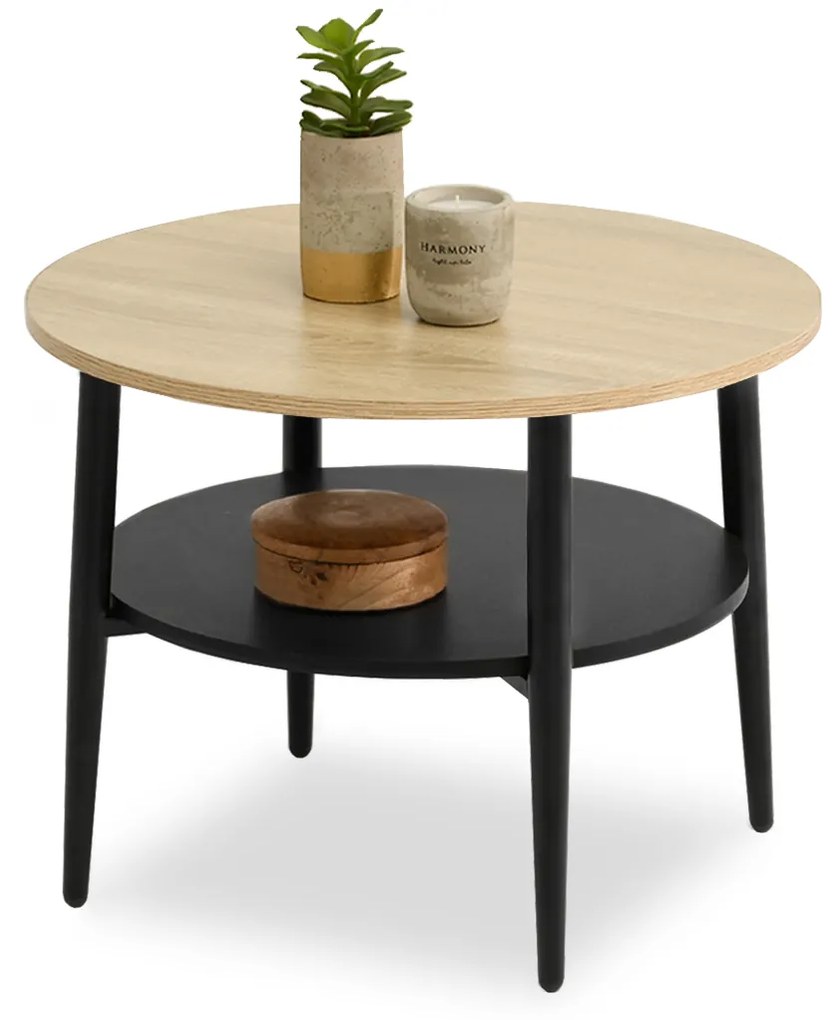 Măsuță de cafea Randolf S (sonoma + negru). 1111526