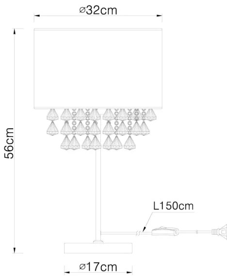 Globo 15188T3 - Lampă de masă AMY I 1xE27/60W/230V