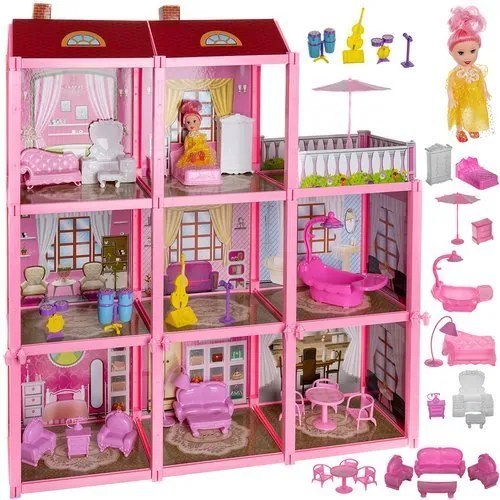 ShopJK CASĂ DE PĂPUȘI CU MOBILIER - 11410