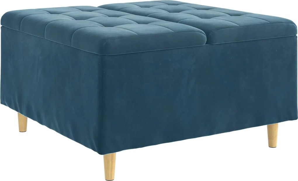 vidaXL Ottomană de depozitare albastru 80 x 80 x 45 cm Catifea