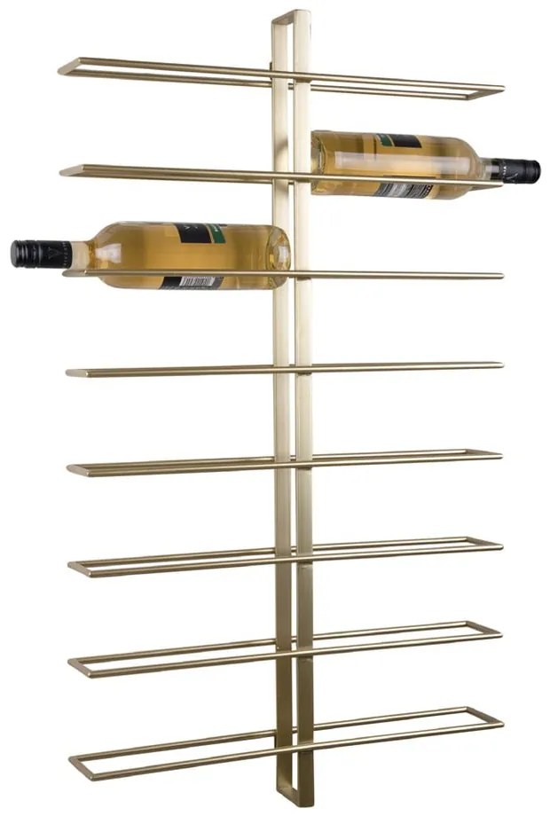 Raft pentru sticle de vin auriu de perete din metal număr sticle 16 Dual – PT LIVING