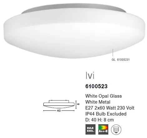 Plafoniera pentru baie moderna IP44 Ivi 40cm NVL-6100523