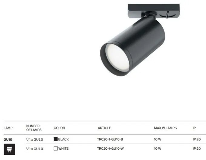 Spot, accesoriu pentru sinele monofazate Unity, Focus S negru