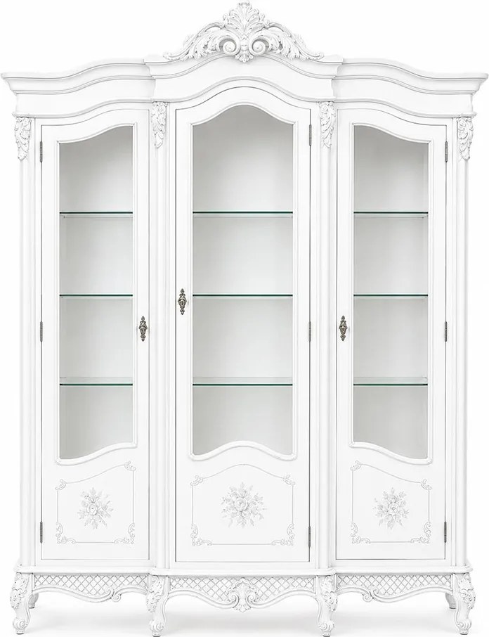Vitrină lemn masiv 3 Uși Edward, 177,6 × 56 × 230 cm - Standard