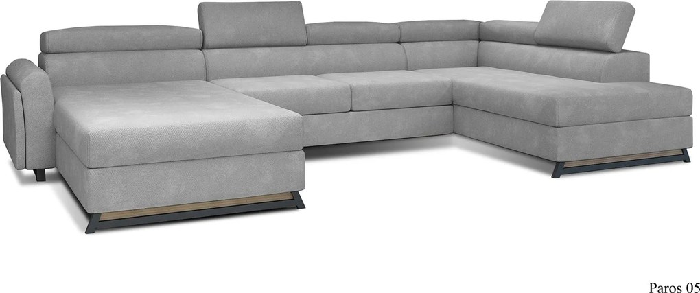 Colțar lemn masiv Formă U Extensibil Joy 370x190cm Personalizabil - Grande 75, Dreapta