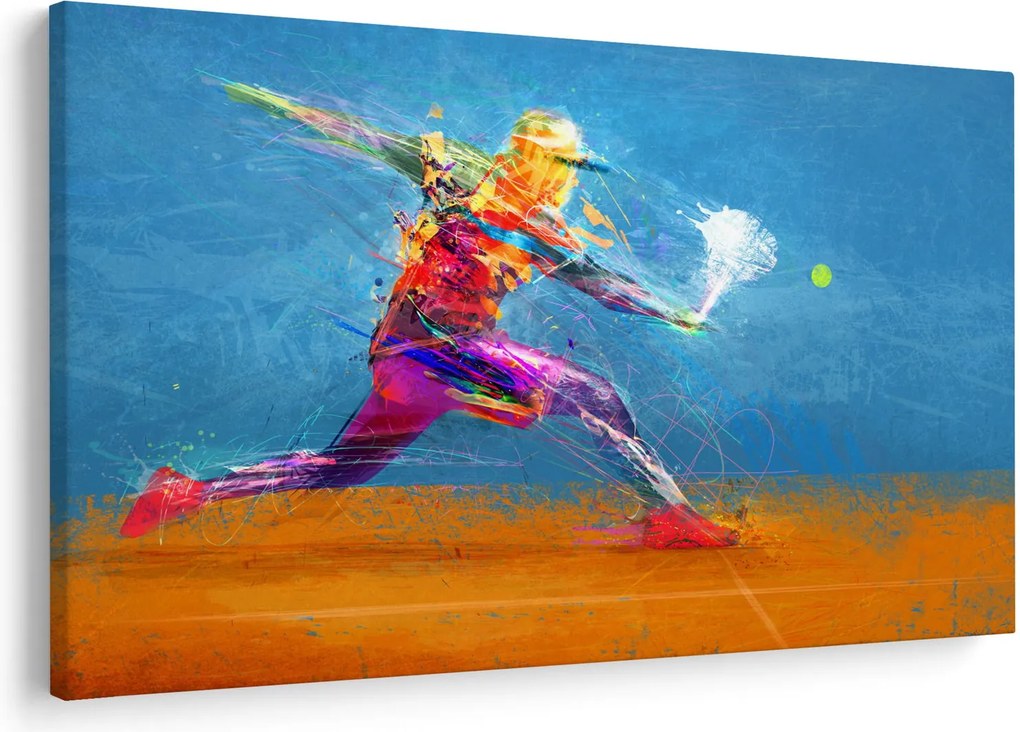 Tablou - Jucător de tenis pictat (90x60 cm)