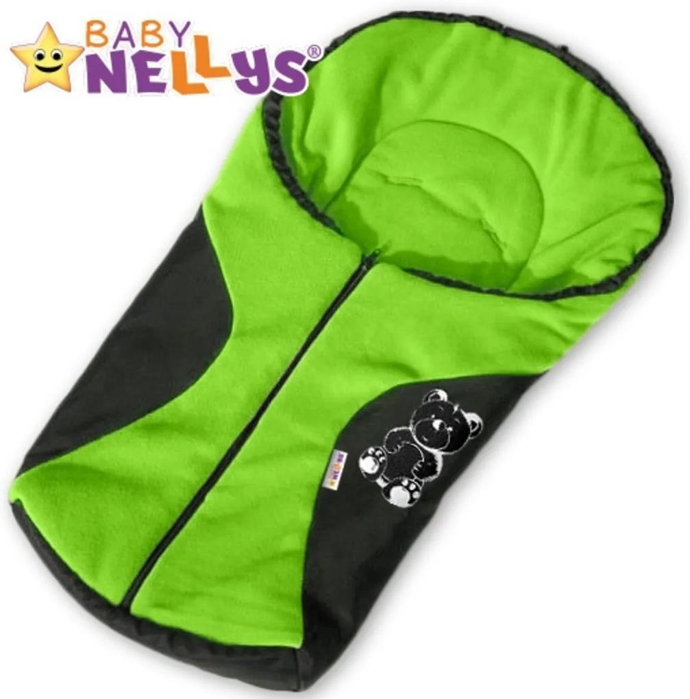Sac de dormit Baby Nellys ® POLAR - nu doar pentru scaunul auto - verde ursuleți