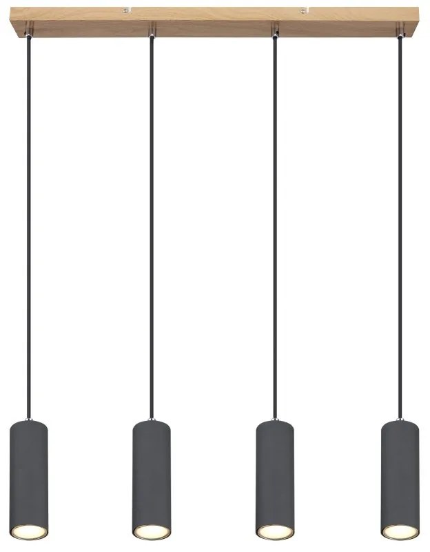 Lustra cu 4 pendule design modern ROBBY gri grafit