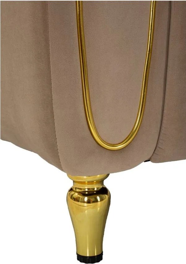 Fotoliu taupe cu tapițerie din catifea Alma – Mauro Ferretti