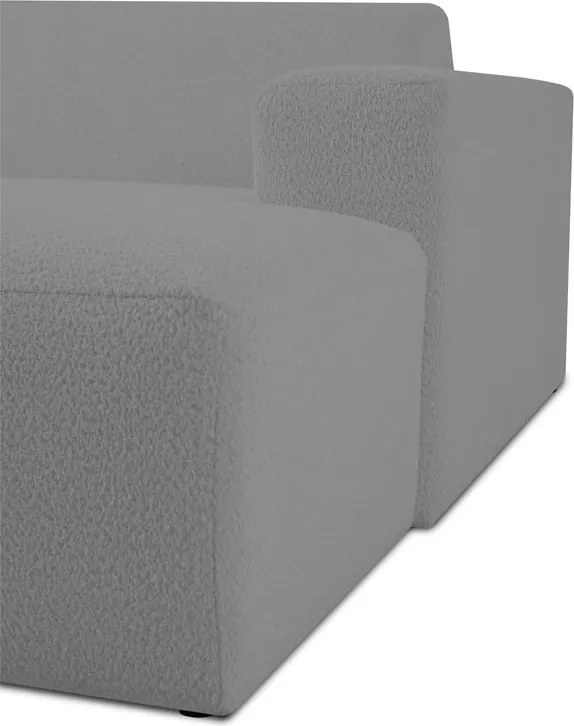 Modul pentru canapea gri cu tapițerie din stofă bouclé (cu colț pe partea dreaptă) Roxy – Scandic