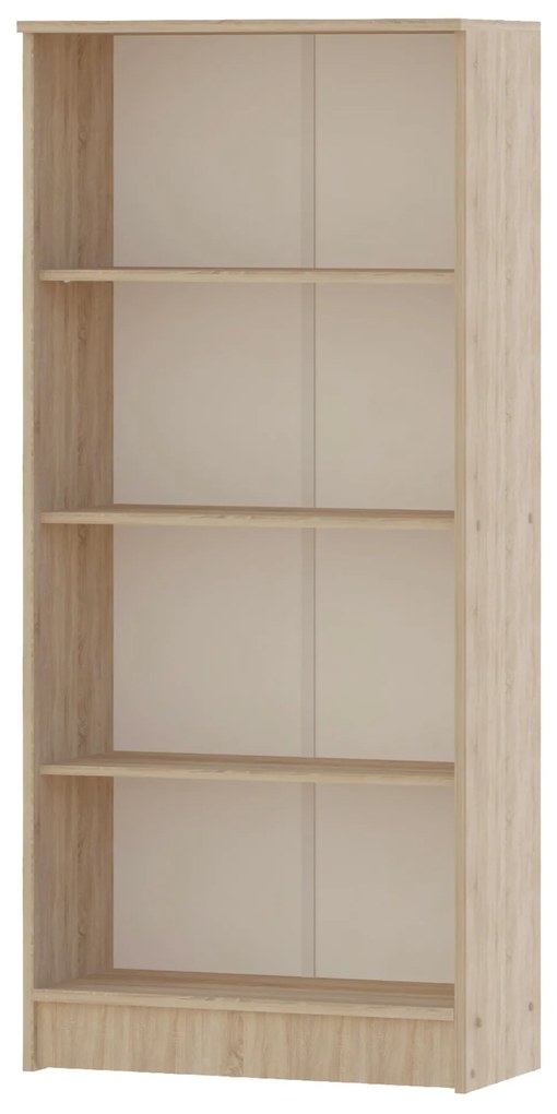 Biblioteca Flint, 3 Polite, Stejar Sonoma, 70 x 32 x 159 cm